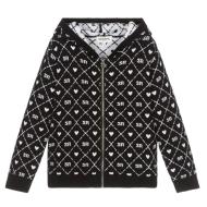Sweat Zippé Noir/Blanc Fille A15032 pas cher