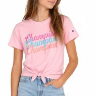 Camiseta rosa claro para niña Champion Graphic