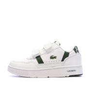Weiße/khakifarbene Lacoste Court Sneakers für Jungen günstig
