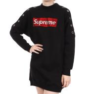 Sweatkleid Schwarz Frau Supreme Jessy0