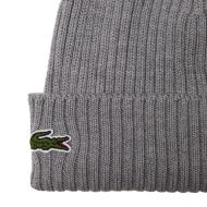 Graue gerippte Herrenmütze von Lacoste RB0001 Ansicht 2