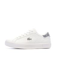 Zapatillas blancas/grises para adolescentes Lacoste T-clip barato