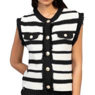 Gilet Noir/Blanc Femme An'ge Romy pas cher