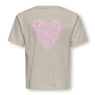 Beige Girls’ T-shirt ONLY Sille Amor Life Photo of the Espace des Marques %store% store - view of %key%