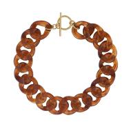Women's brown resin chain necklace Clio Blue Lena affordable