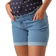 Women's Blue Pregnancy Shorts Mamalicious Belted affordable