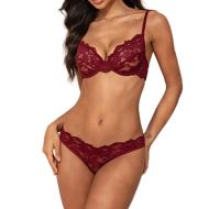 Bordeauxfarbener Damen-BH „Les Petites Bombes Aube“ Ansicht 2