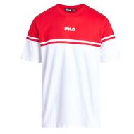 T-Shirt Weiß/Rot Mann Fila Print günstig