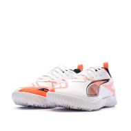 Chaussures de football Blanches/Oranges Garçon Puma Ultra 5 Play vue 6