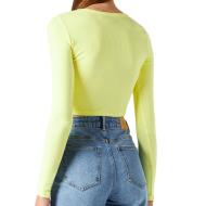 T-shirt Jaune Femme JJXX Feline vue 2