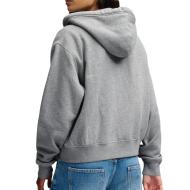 Sweat zippé à capuche femme gris chiné Superdry Relaxed Crop vue 2