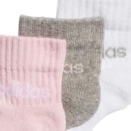 X3 Pares de Calcetines Adidas Niños Niñas Blanco/Rosa/Gris ver 2