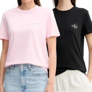 Lote de 2 camisetas negras y rosas para mujer de Calvin Klein Jeans Monologo