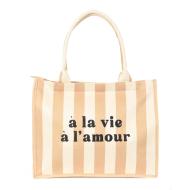 Bolso de playa Taupe/blanco Gérard Pasquier Amour