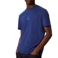 T-Shirt Bleu Homme Calvin Klein Jeans Microsss pas cher