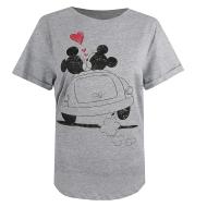 Graues Damen-T-Shirt Disney Mickey & Minnie Hearts Ansicht 2