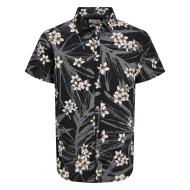 Jack &amp; Jones Hawaii Boy's Black Patterned Shirt Photo of the Espace des Marques %store% store - view of %key%