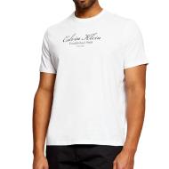 Weißes Herren-T-Shirt von Calvin Klein Jeans mit „Script Cal“-Aufdruck