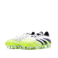 Chaussures de Foot Blanc/Noir/Jaune Junior Adidas Predator League MG vue 6