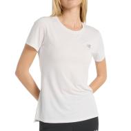 Camiseta de manga deportiva New Balance blanca para mujer barato