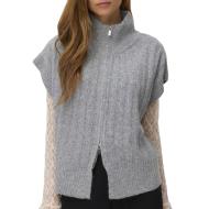 Gilet sans manches maille femme Gris Vero Moda Highneck