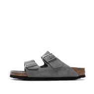 Sandales Grises Mixte Birkenstock Arizona Suede Leather Narrow