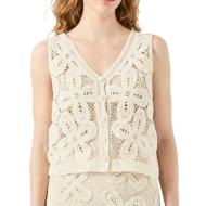 Débardeur Beige Femme YAS Crochet pas cher