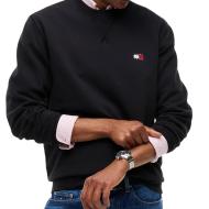 Tommy Hilfiger Men’s Navy Crew Neck Sweatshirt with Badge affordable