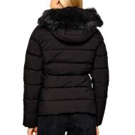 Doudoune Noire Femme Tommy Hilfiger Hood Puffer vue 2