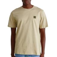 Beiges Herren-T-Shirt von Timberland mit Emblem auf dem Ärmel günstig