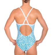 Bañador azul/blanco para mujer Mako Nereid Labyrinth ver 2
