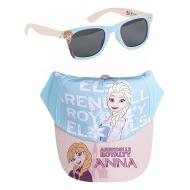 Kinder Sport Zone Die Schneekönigin - Kappe und Sonnenbrille in blau/pink gestreift