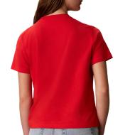 Rotes Damen-T-Shirt von Calvin Klein Jeans Classic Script Ansicht 2