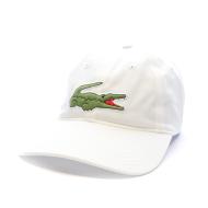 Casquette Blanche Mixte Lacoste Twill Big Croch pas cher