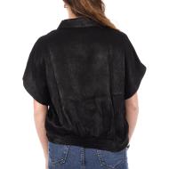 Chemise Satin Noir Femme An'ge Kaory vue 2