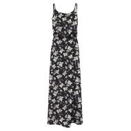 Robe Longue Noire/Rose à fleurs Femme Only Nova pas cher