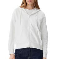 Tommy Hilfiger Damen Sweatshirt mit Reißverschluss Weiß Flag T-black