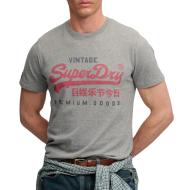 Graues Superdry Classic T-Shirt für Herren