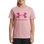 Camiseta rosa para niña Under Armour con logotipo grande barato