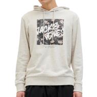Kapuzenpulli grau meliert Mann Jack &amp; Jones Hawaii günstig