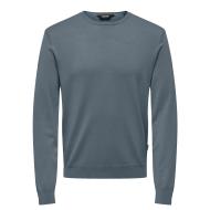 Blau-grauer Herrenpullover „Only & Sons Life Crew Knit“