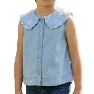 Blouse Bleu Fille Only Embroidery pas cher