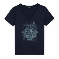 Camiseta azul marino para mujer TBS SEVKITEE