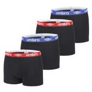 Juego de 4 calzoncillos bóxer Umbro CLASS4 negro/azul/rojo para hombre barato