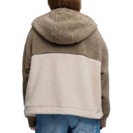 Veste sherpa à capuche femme beige femme Superdry Super Soft Ziphood vue 2