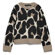 Schwarz/Beiger Damenpullover Vero Moda Leonie