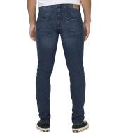 Dunkelblaue, verwaschene Regular-Fit-Jeans für Herren von Only & Sons Weft Ansicht 2