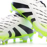 Chaussures de Foot Blanc/Noir/Jaune Junior Adidas Predator League MG vue 7