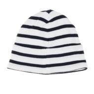 White/Navy Stripe Baby Boy Beanie Elle est ou la mer Mousqua Photo of the Espace des Marques %store% store - view of %key%