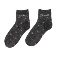 Chaussettes Noires à Fleurs Femme Stella Green Sauvage